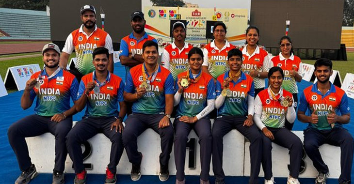 India won 10 medals at the 2025 Asian Archery Championships