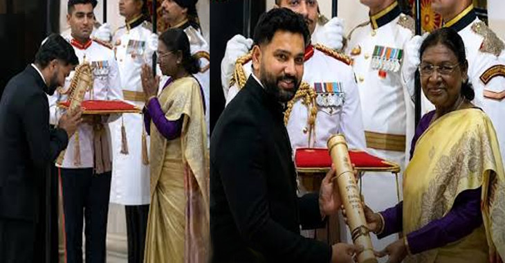 Rohit Sharma is honored with the esteemed Padma Shri Award