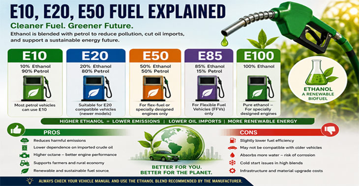 E10, E20 & E50 Fuel Explained: Benefits, Drawbacks & Vehicle Impact