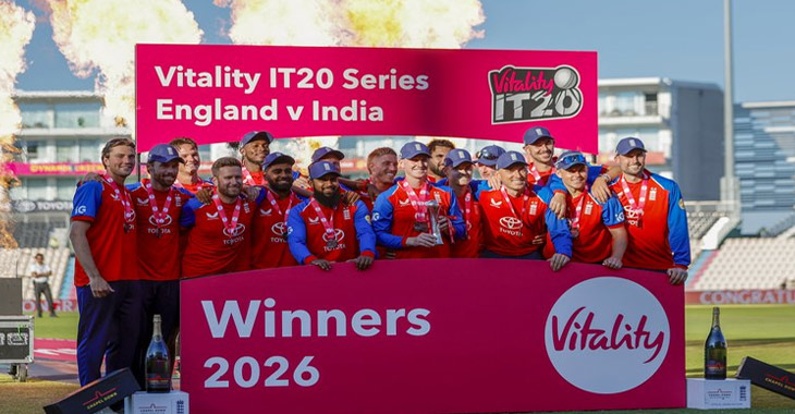 5th T20I: England defeats India by 56 runs to win the series 4-0