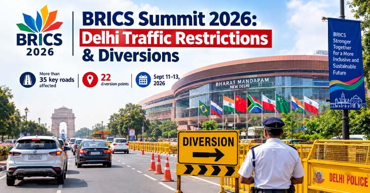 BRICS Summit 2026: Delhi Traffic Restrictions & Diversions