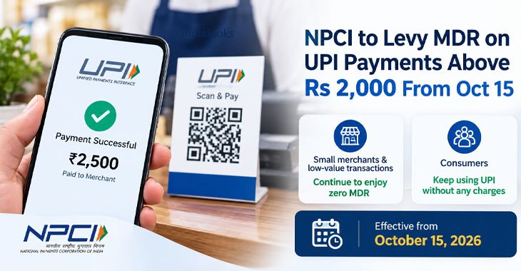 NPCI to Levy MDR on UPI Payments Above Rs 2,000 From Oct 15