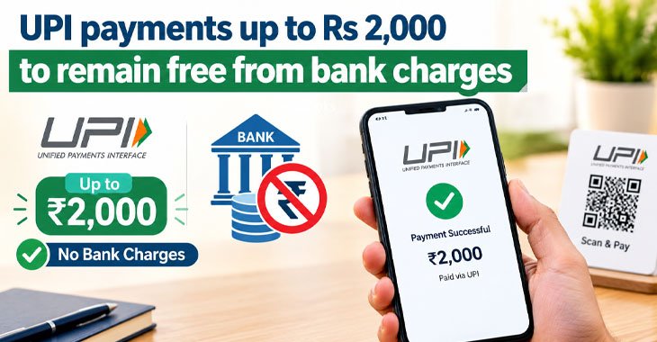 UPI payments up to Rs 2,000 to remain free from bank charges
