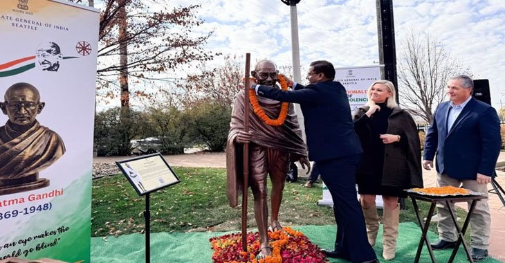 North Dakota Unveils Its First-Ever Mahatma Gandhi Statue