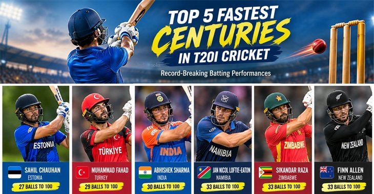 Top 5 Fastest Centuries in T20I Cricket: Record-Breaking Batting Performances